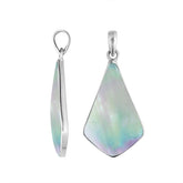 Handcrafted Sterling Silver Graceful Abstract Mother Of Pearl Pendant From Bali.